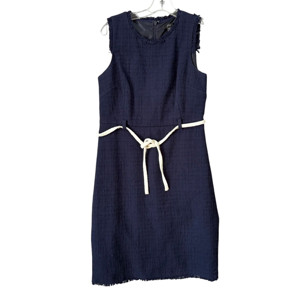J.Crew Navy Blue Tweed  Shift Dress 10P